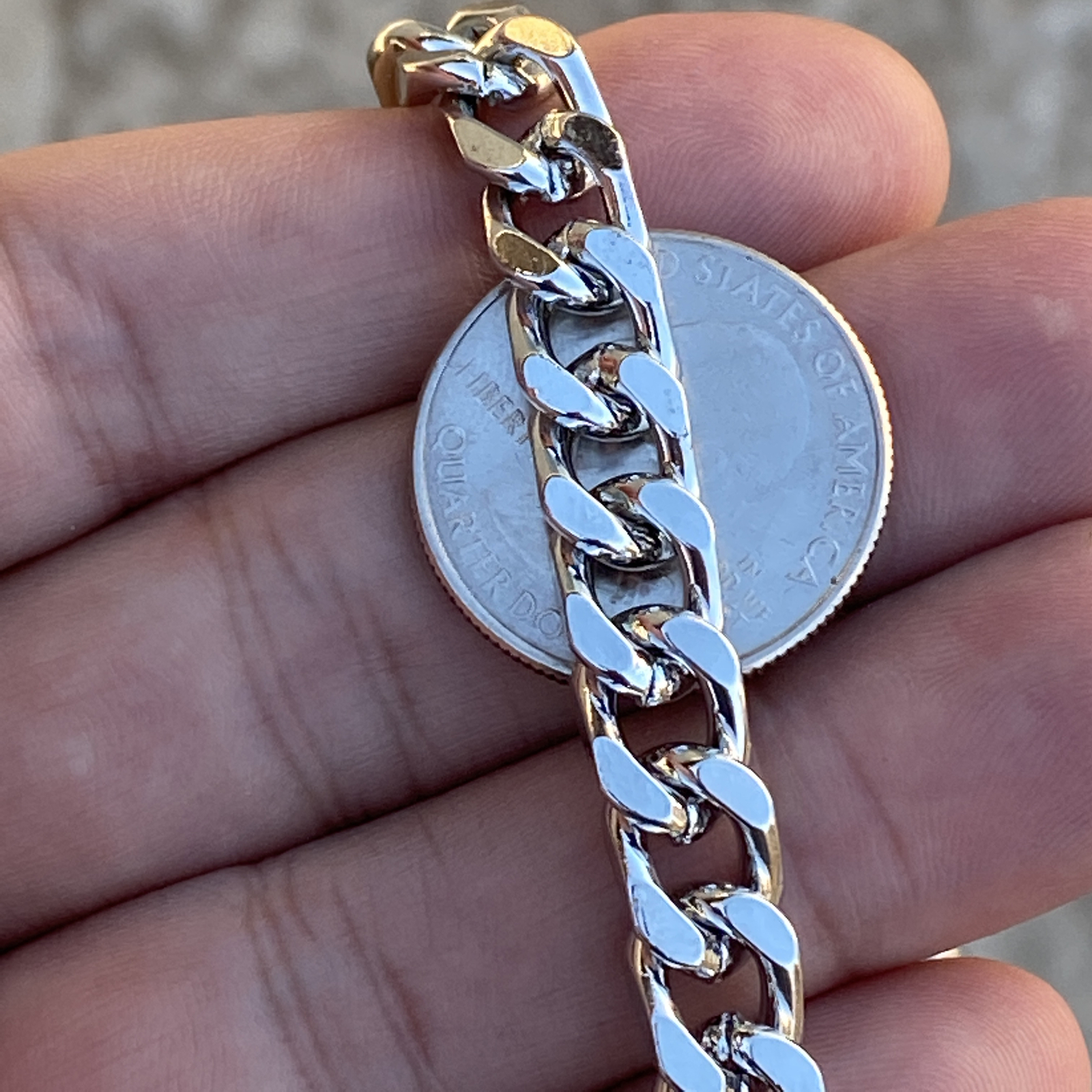 Huge Open Cross Iced Flooded Out CZ Silver Tone Cuban Link Hip Hop Chain 30″