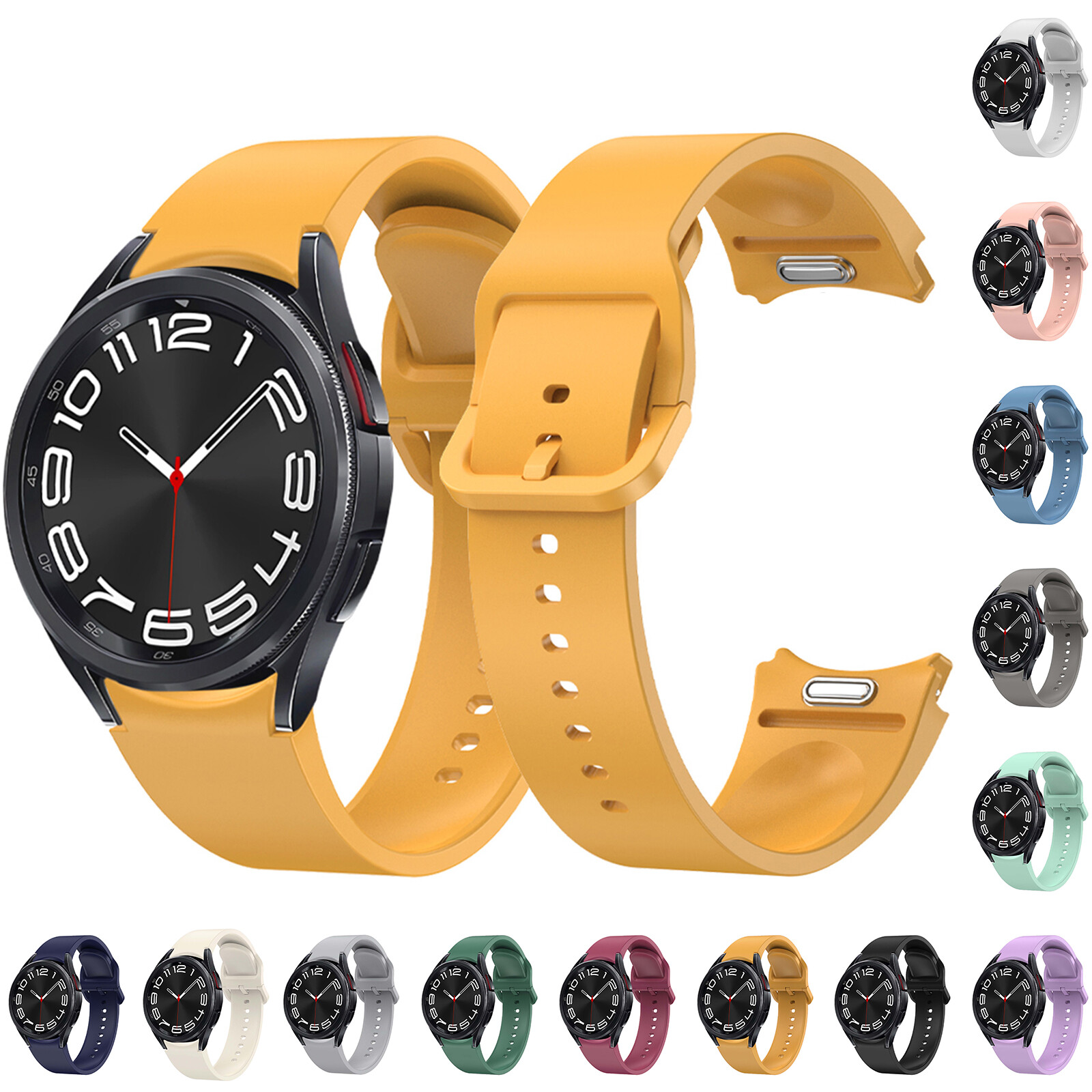Liquid Silicone Watch Band Strap Replacement For Samsung Galaxy Watch 4 5 6 7 FE
