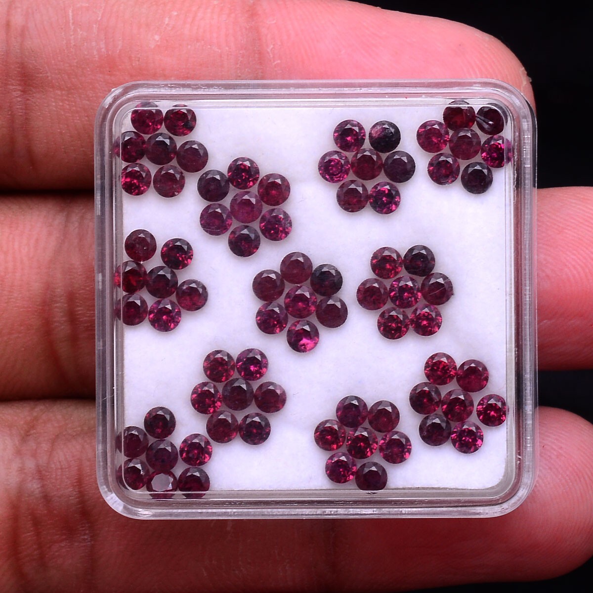 77 Pcs Natural Rhodolite Garnet Top Quality 2.70mm Round Cut Loose Gemstones Lot