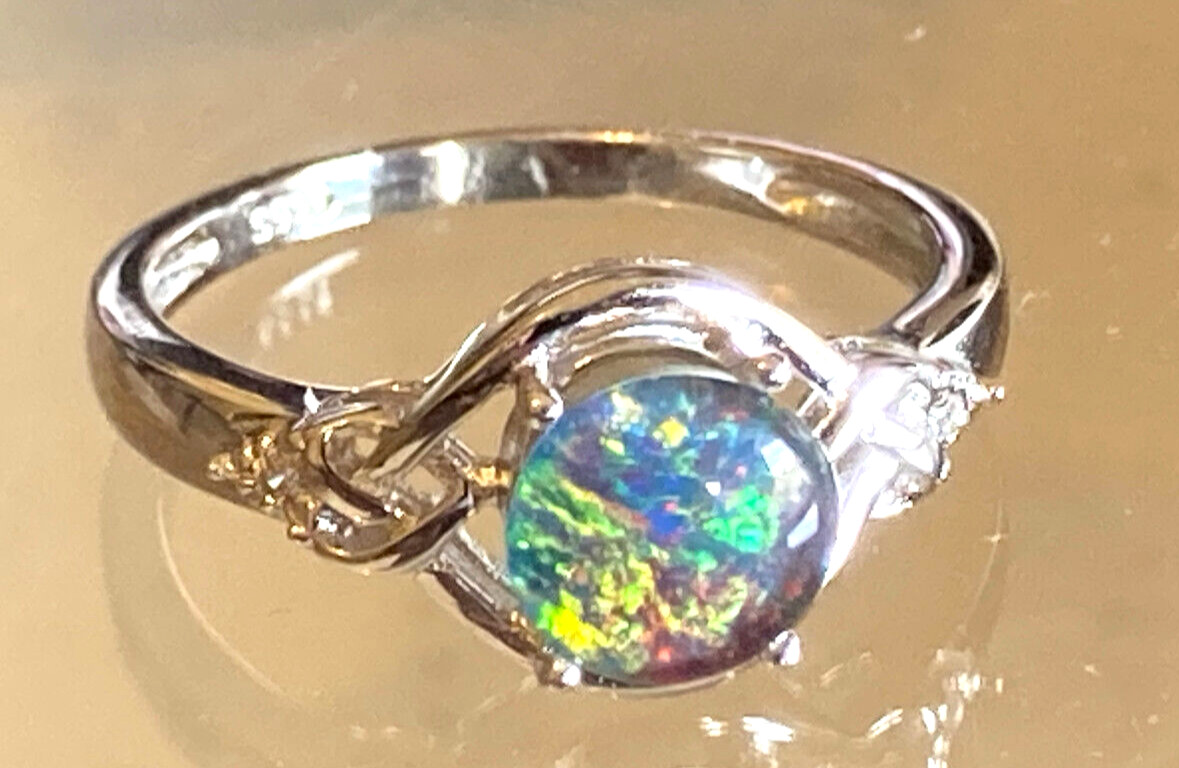 Opal Rings Genuine Australian Best Grade Opal Triplets – S925 Sizes 6 to 11 US