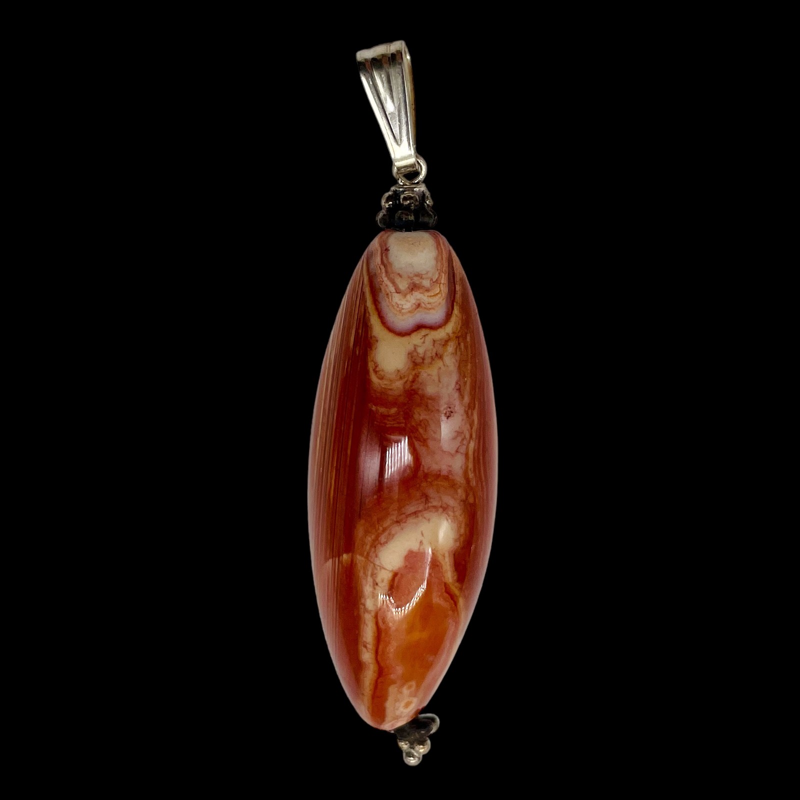 Carnelian Marquise Pendant | 2 1/4″ Long | 40x16mm (Carnelian) | Orange |