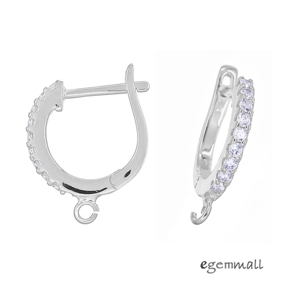 Fine Sterling Silver CZ Leverback Earring Hook Connector #99519