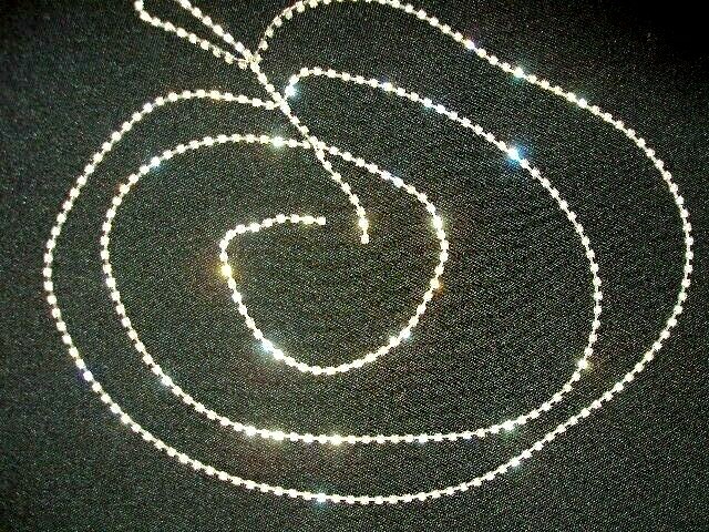 Rhinestone Necklace Lariat Chain Wrap Around Convertible Silver 58in Long Strand