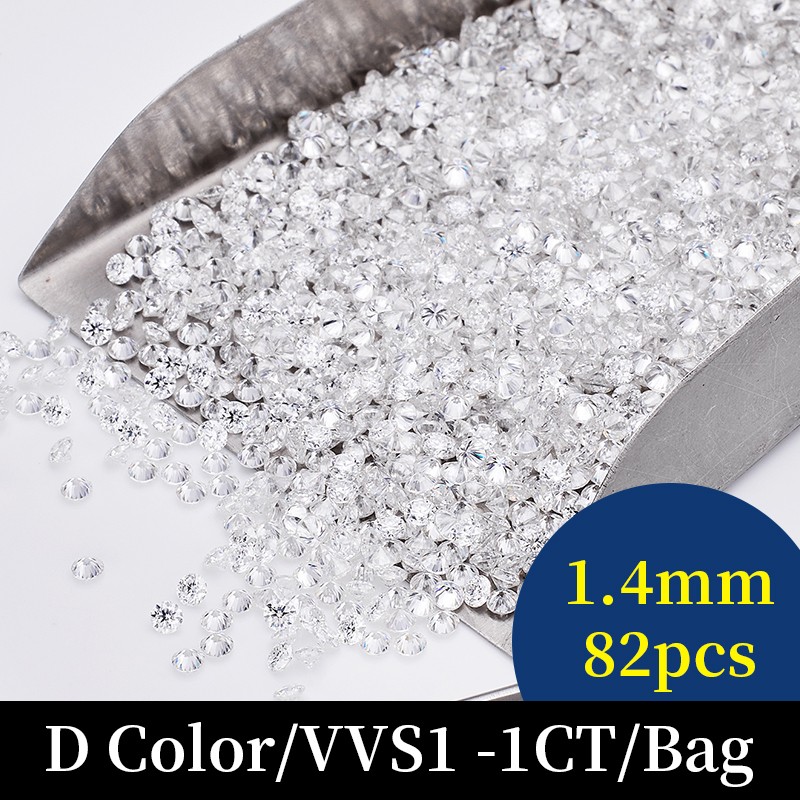 US Wholesale Price 1CT 0.8-2.9mm Round D Color VVS1 Loose Moissanite Stones Lot