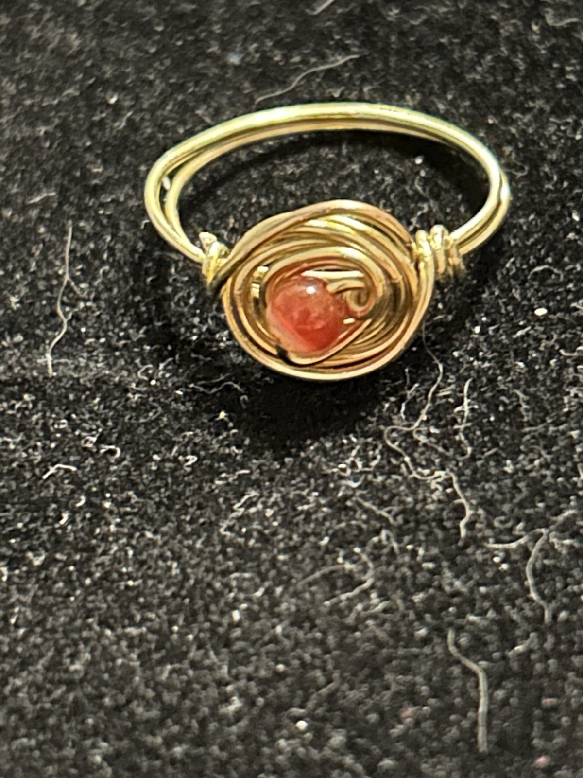 Wire Wrapped Ring Carnelian Stone