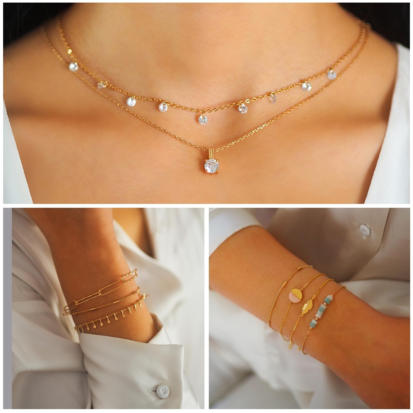 Necklace Extenders, 3 Pc Gold Plated Chain Extenders, 2″, 4″, 6″