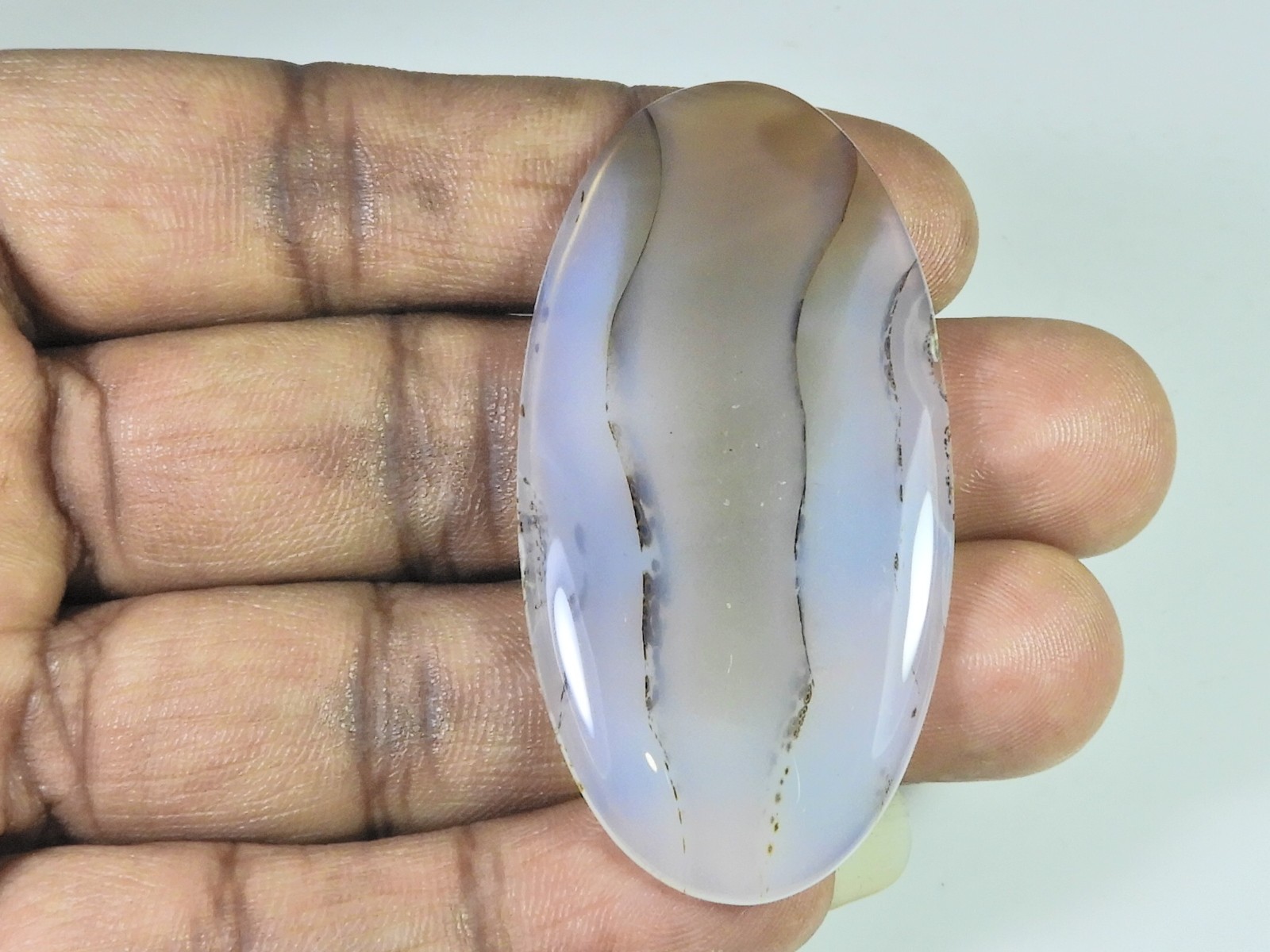 30X58X04MM Natural Montana Agate Oval Shape Cabochon Loose Gemstone 72Cts. C375