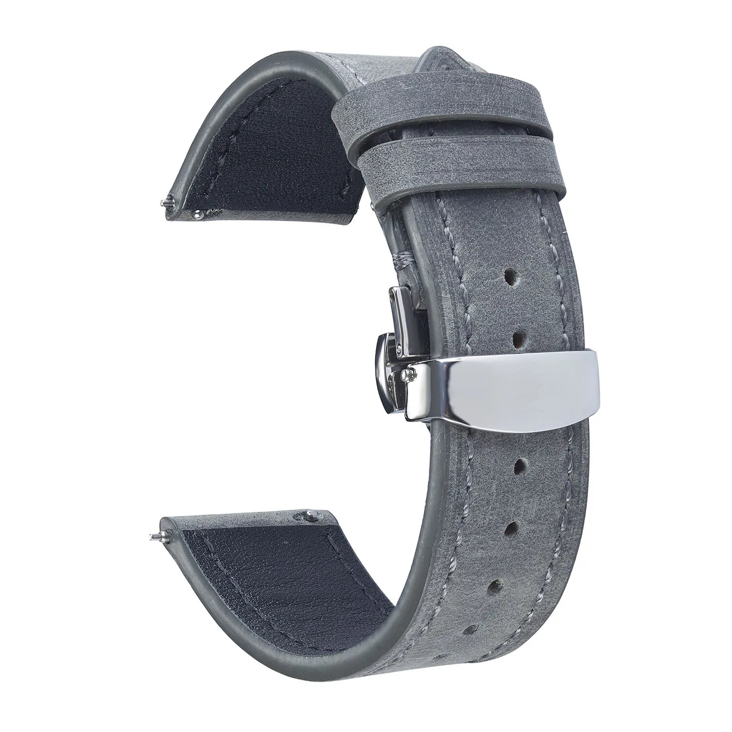 Vintage Cowhide Leather Strap Butterfly Buckle Watch Band 20mm 18 19 21 22 24mm