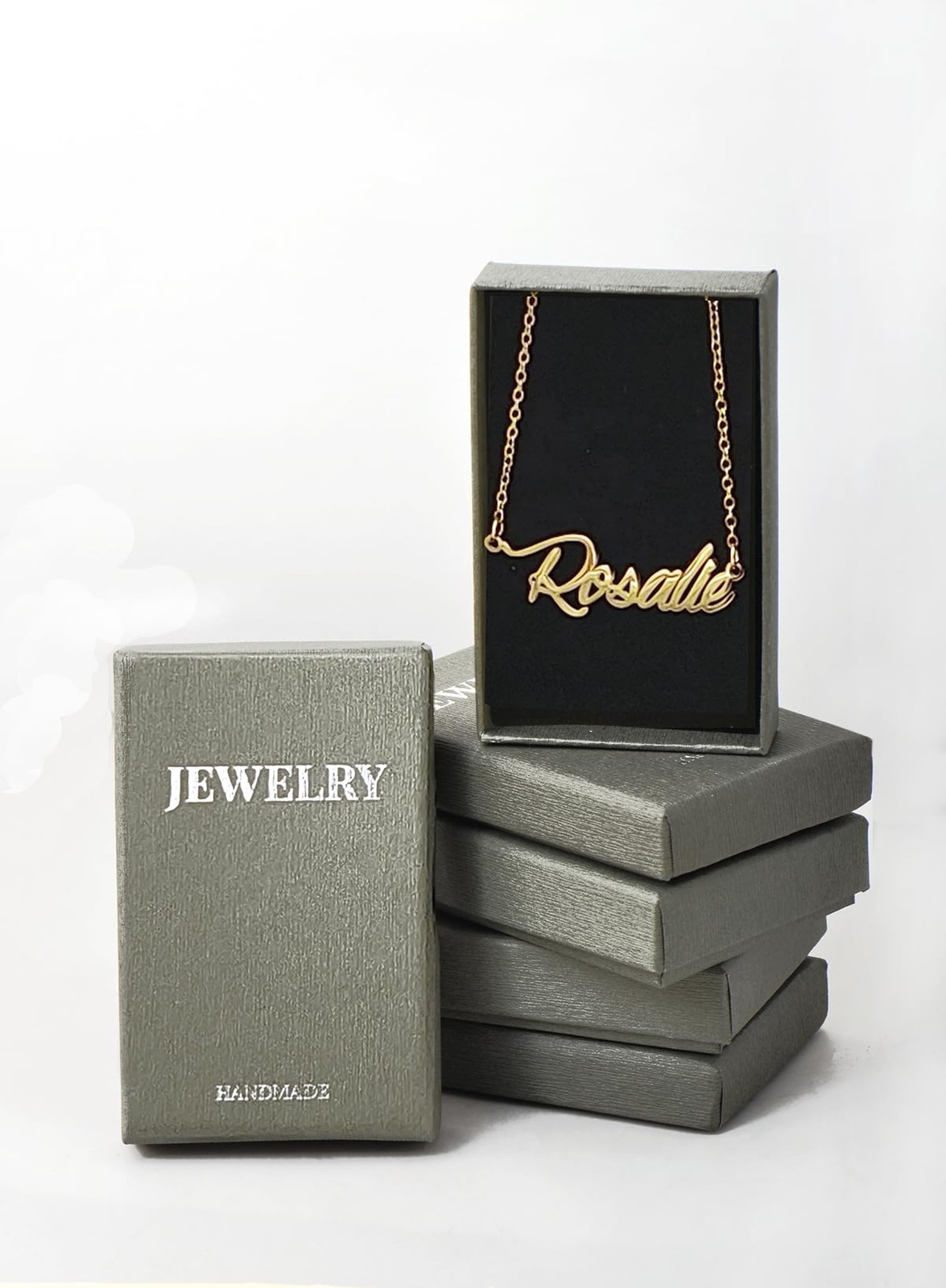 Personalized Monogram Necklace 18k Gold Plated Stainless Steel Gift for Her