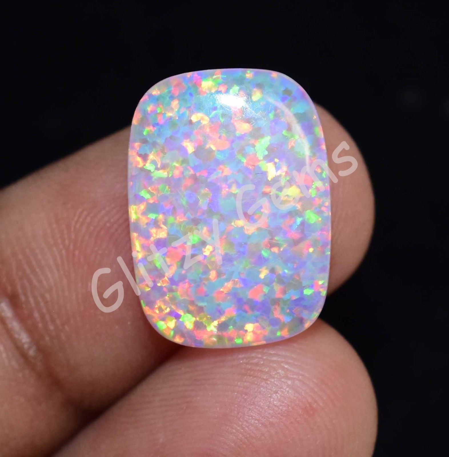 Natural Milky White Play Of Color Fire Opal 4.50 Ct Cabo Certified Gemstone