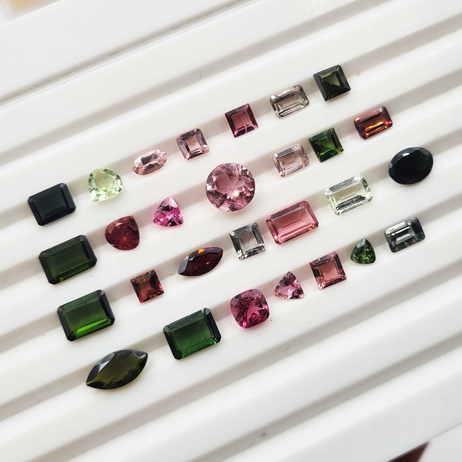 Natural Multi Tourmaline Pear Cut Loose Stone Lot 16 Pcs 3-7 MM 5 CT