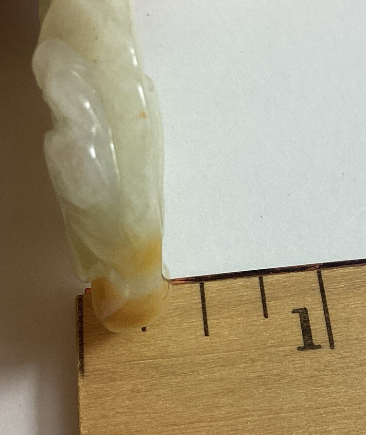 Light Tan Jadeite 2 Fish, Lucky Coin, Bamboo Translucent Pendant