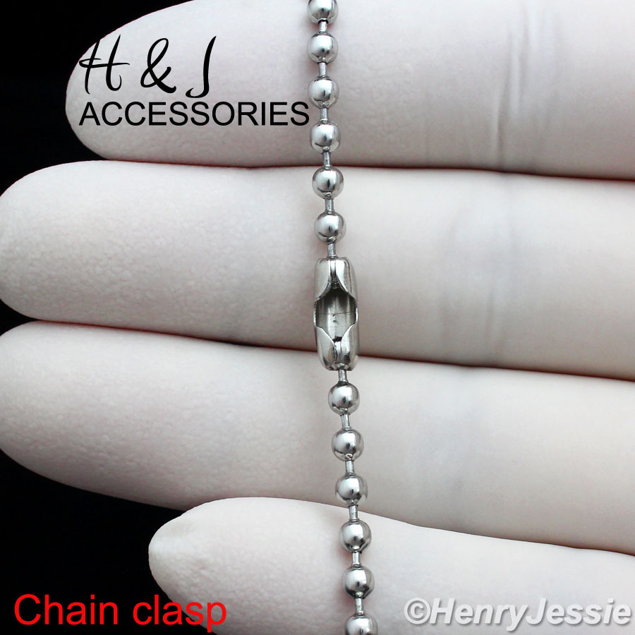 24″MEN Stainless Steel 2.5mm Silver Bead Chain Necklace Muslim Allah Pendant*113