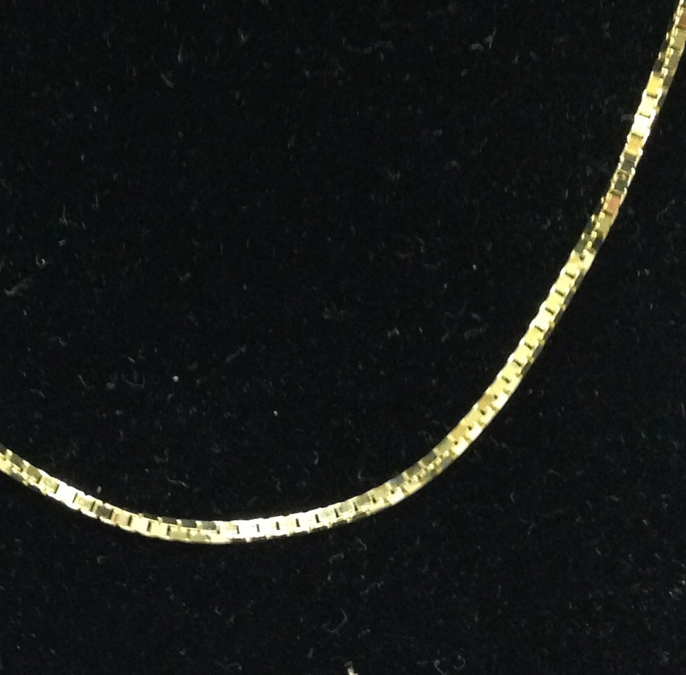 10k Yellow Gold 20″ Classic Box Link Pendant Chain/Necklace 1.4mm 6.3 Grams