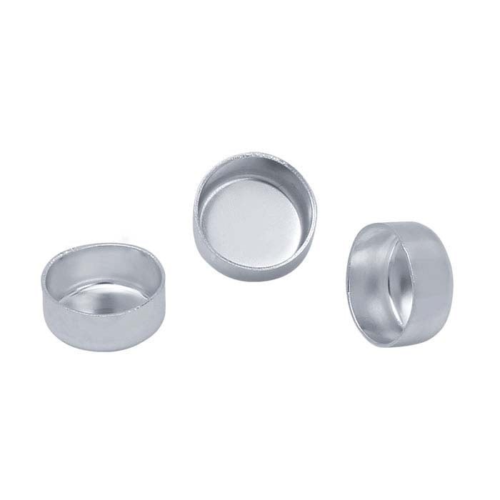 One 5mm Round Plain Sterling Silver Bezel Cup 32gauge Setting