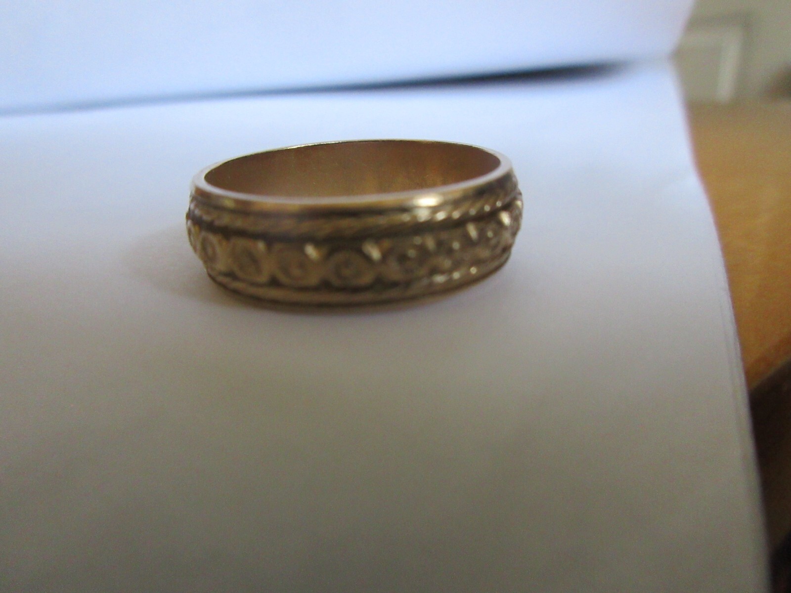 Men’s Wedding Band , 14Kt. Gold , 3/4″X3/4″ , Approx Size 11 1/2 , Weight 0.3 ou