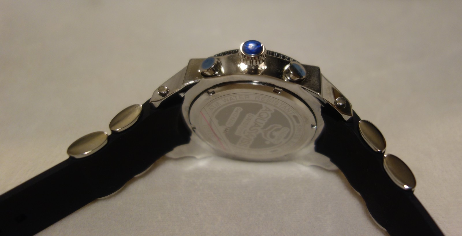 AQUASWISS Chronograph SWISSport Swiss Watch silver black red New