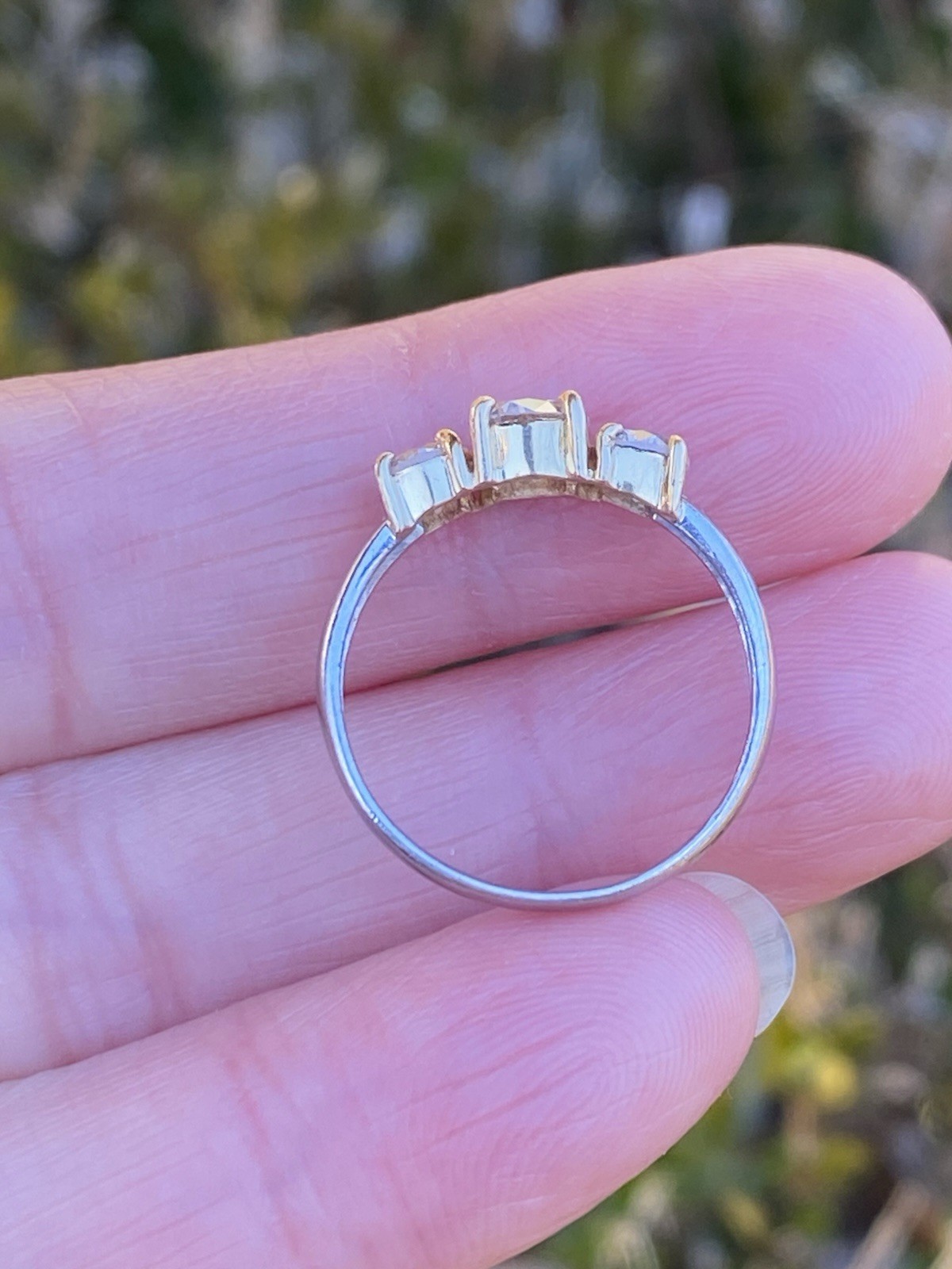 Platinum & 18K YG 1.00TCW 100% Natural Diamond Three Stone Ring