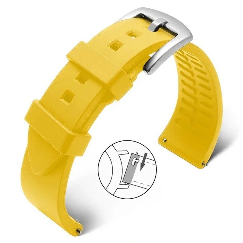 18mm 20mm 22mm Soft Silicone Watch Band Divers Replacement Strap Quick Release