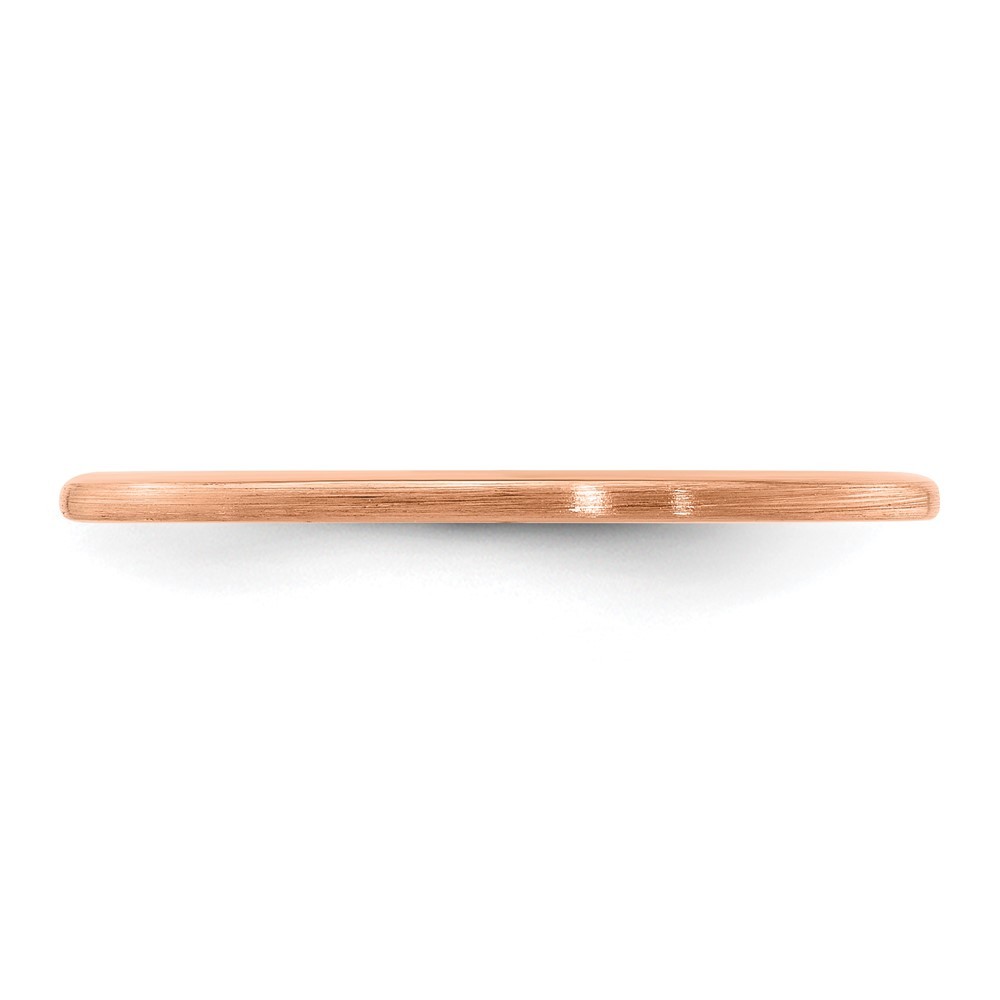 10K Rose Gold 1.2mm Half Round Satin Stackable Band Ring Size 7