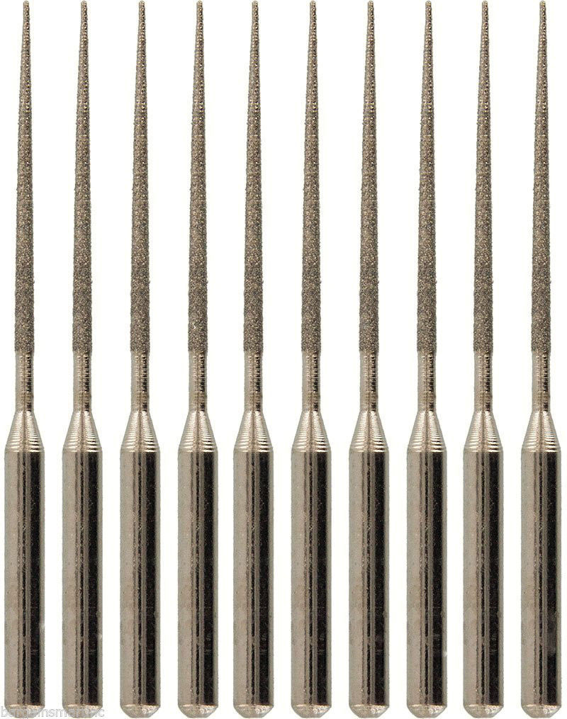 10 pc Tapered Diamond Coated Tips Bead Reamer Set 1/16″ x 1 3/16″ – 0.018″