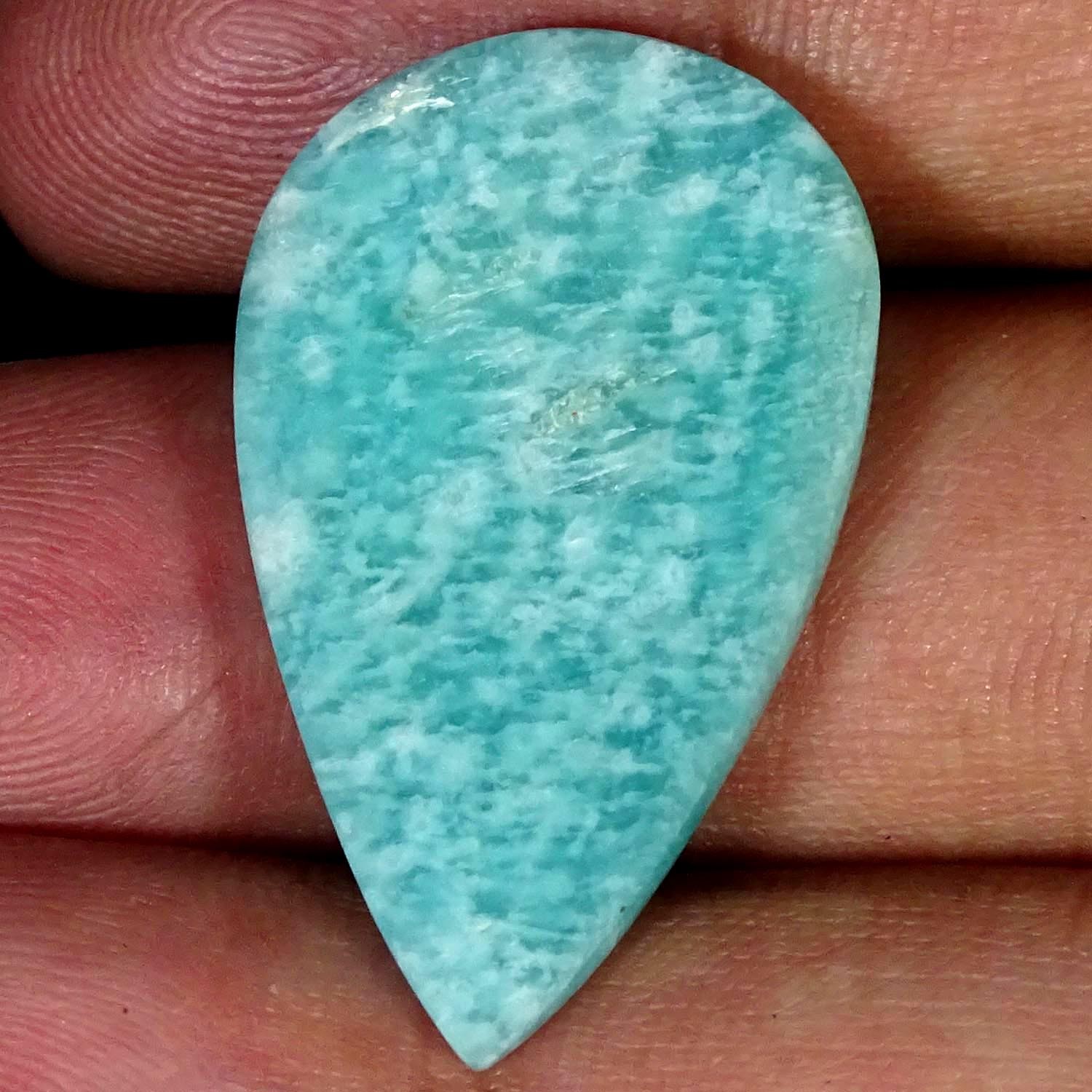 23.30Cts 100% Natural Amazonite Pear Cabochon Gemstone 19X32X4MM