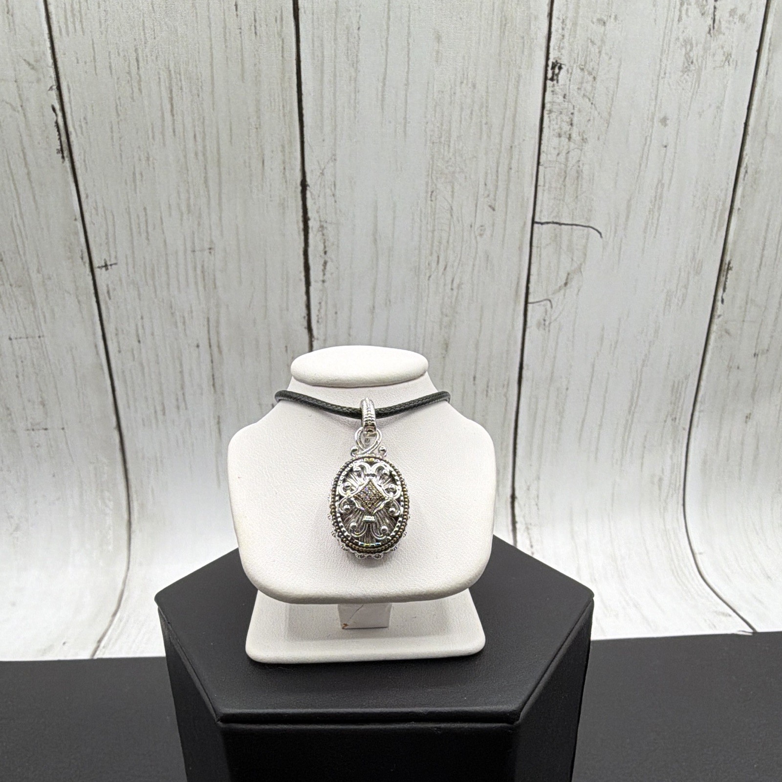 Gabriel & Co Signature Collection Rhodium 925 SS and Diamond Pendant