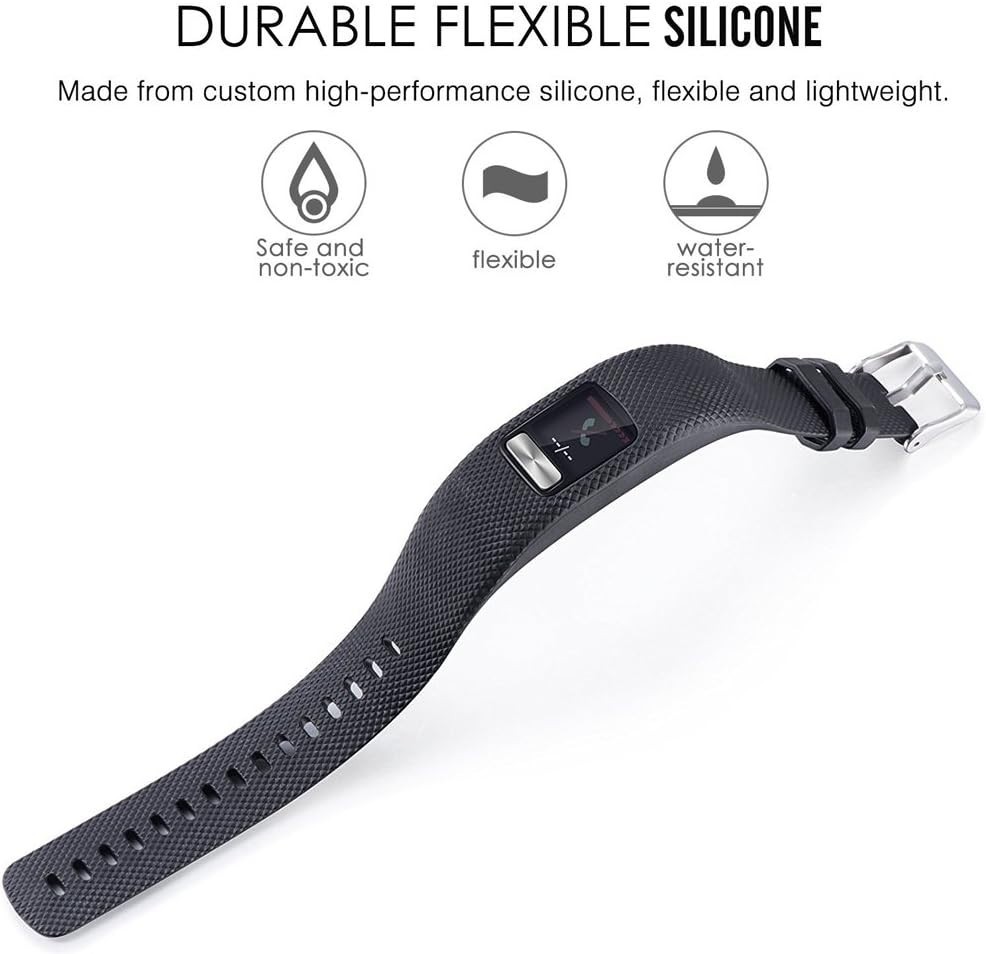 Compatible for Garmin Vivofit 4 Band, Silicone Replacement Watchband Strap