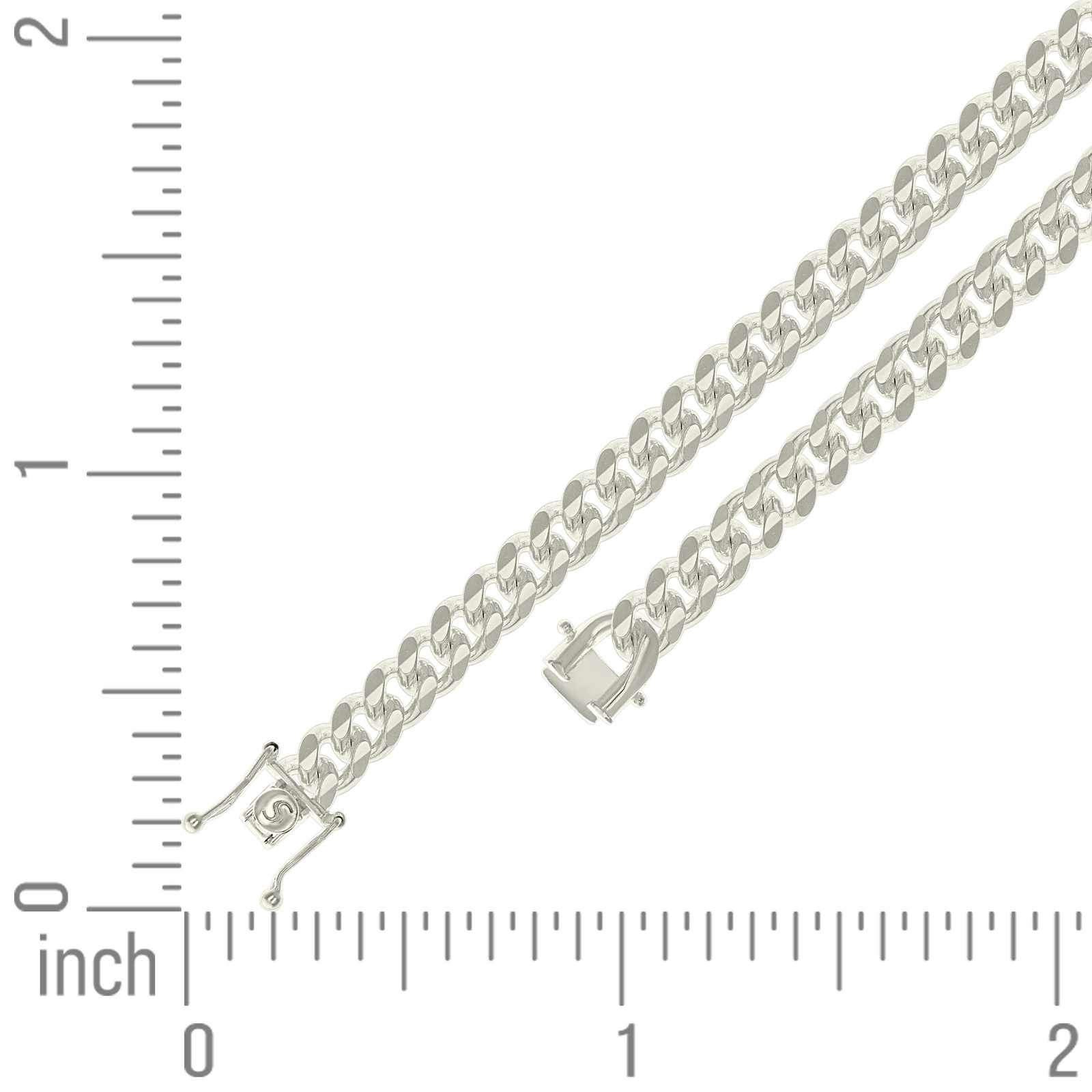 925 Sterling Silver Box Clasp Plain 7mm Solid Miami Cuban Chain | 16″ to 24″