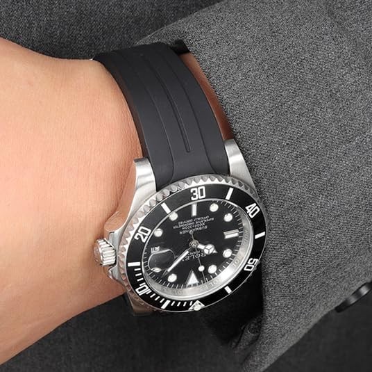 for ROLEX Black OYSTERFLEX Watch Band 22MM Fit SUBMARINER, Rolex Deepsea,other