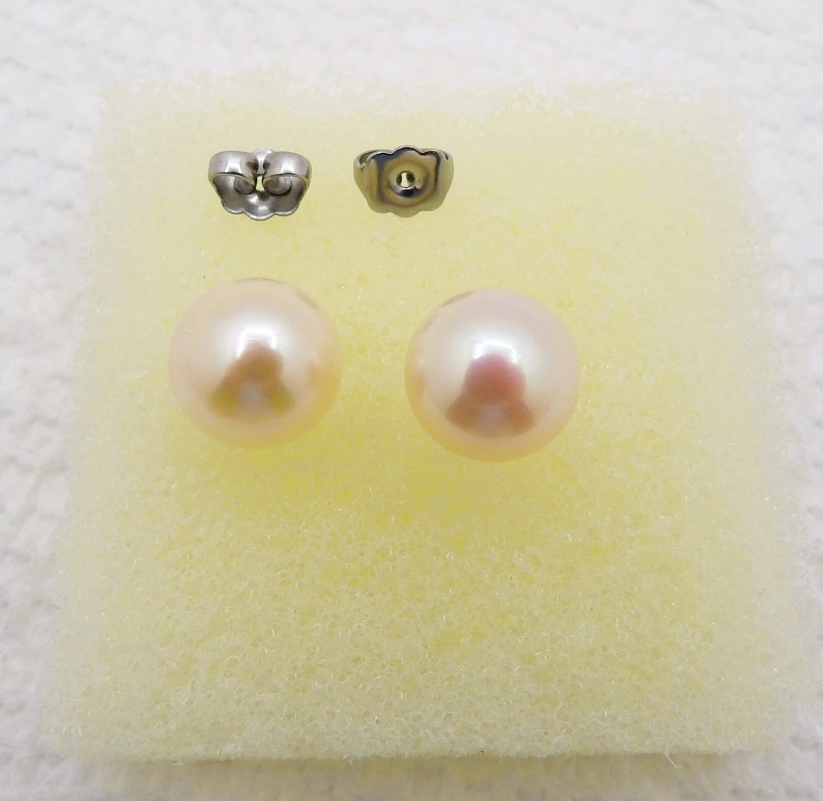 10.2 MM NATURAL PASTEL BUTTON GENUINE FRESHWATER PEARL JEWELRY EARRINGS ER036#10