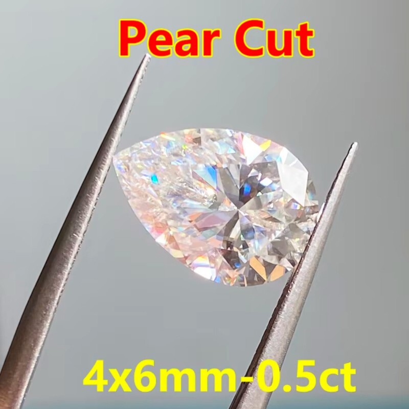 0.5-30ct D VVS1 Pear Cut Loose Moissanite Diamond Stone Real Gemstones W/ GRA