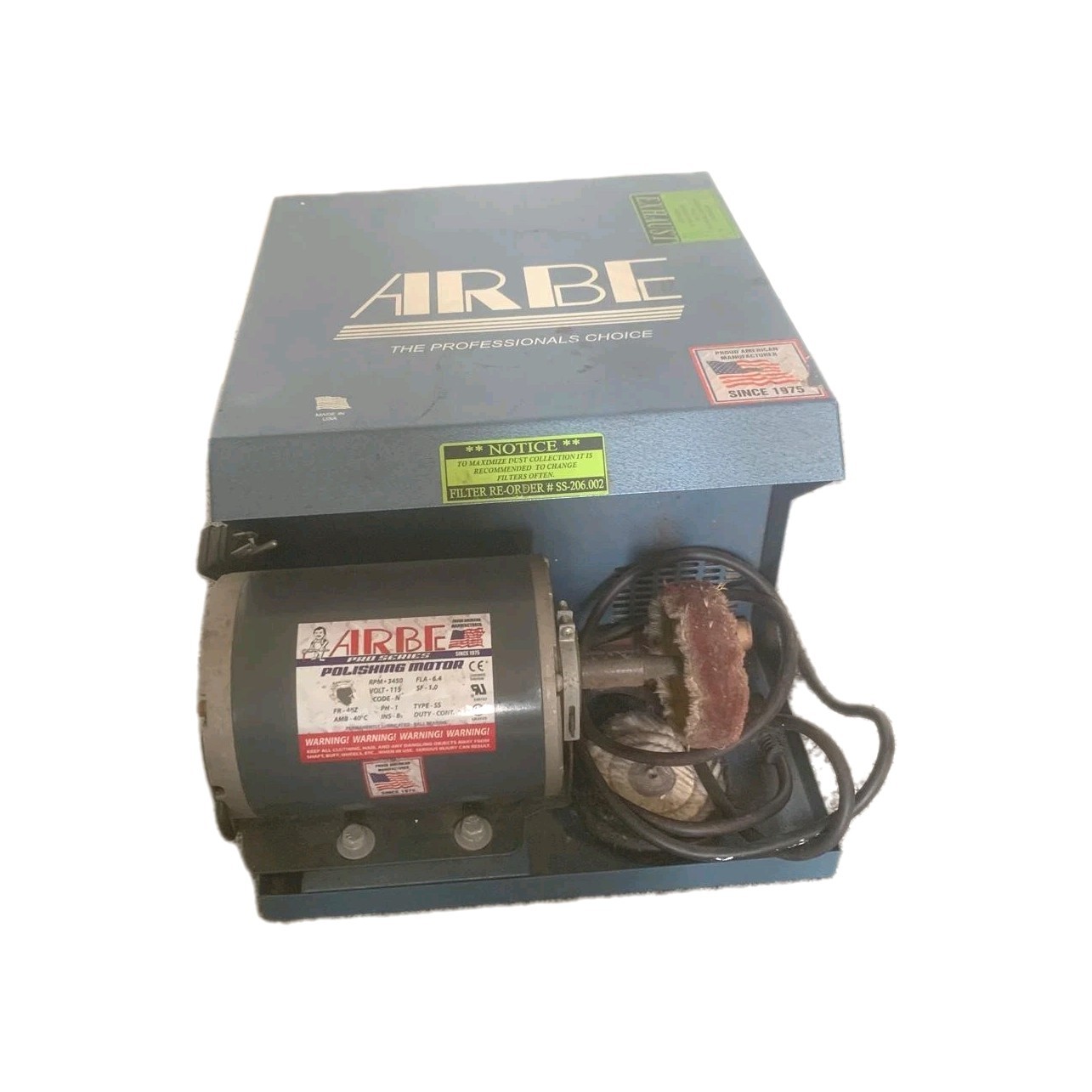 ARBE 1/3 HP Table Top Medium Dual Spindle Jewelry Polisher buffer Rpm-3450 – Fla