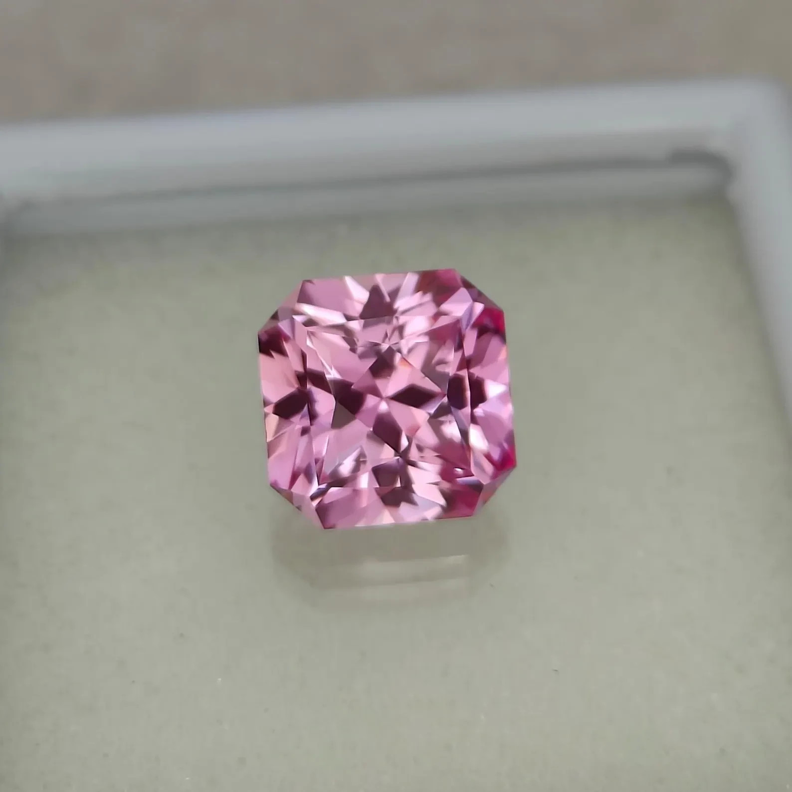 13.45 Ct Precision Cut, Pink Sapphire: 12 mm Asscher Cut Jewelry LOOSE Gemstone