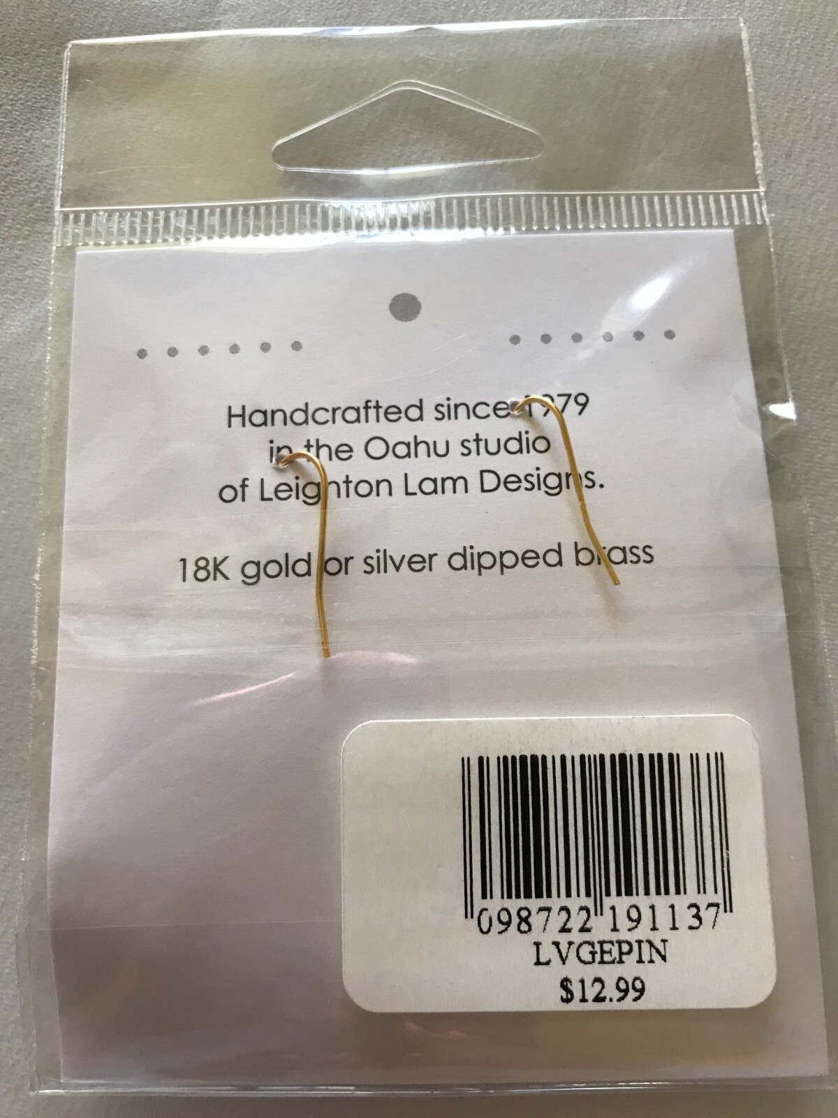 LIV-N-ALOHA Jewelry 18K Gold Dipped Brass Dainty Earrings Oahu Hawaii Pineapples