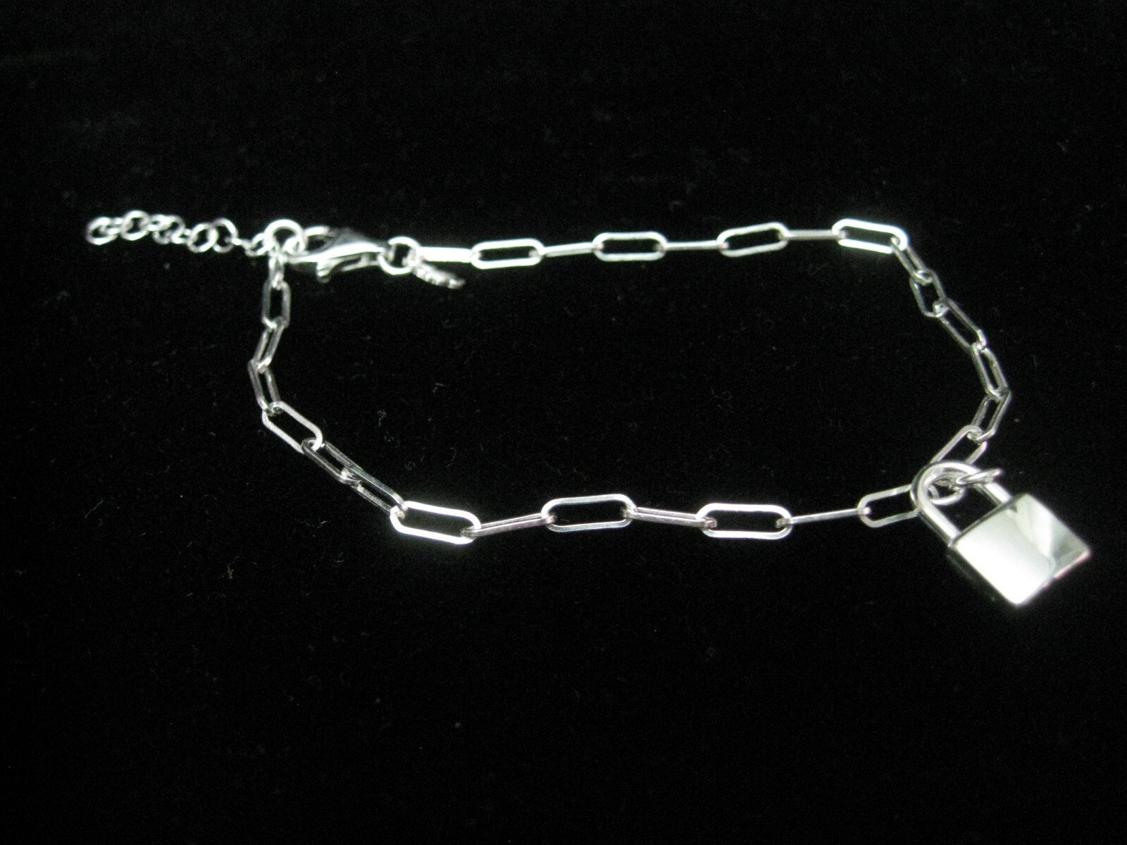7 inch LOCK BRACELET + 2″ EXTENDER ea .925 STERLING SILVER