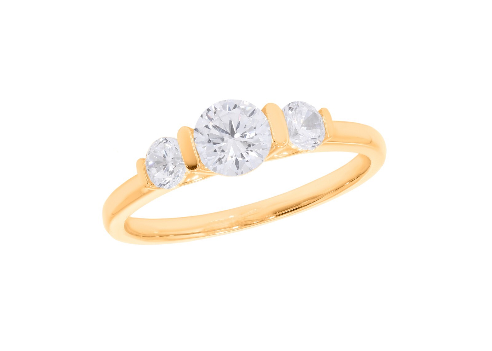0.87 ct Round Lab Grown Diamond Engagement Ring Certified 14k Gold