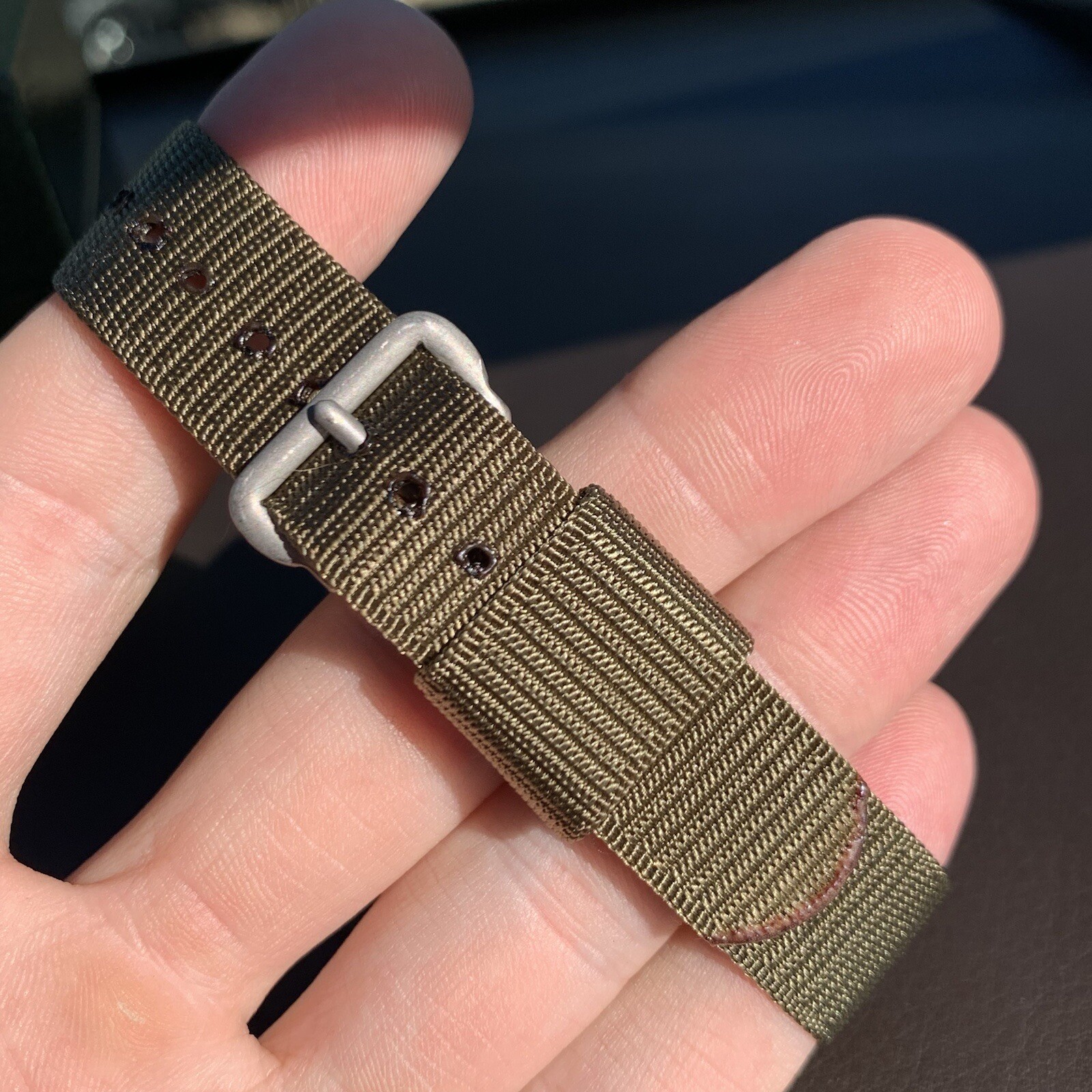 1965 NOS 16mm Military Issue Green Nylon One Piece Strap Fits GG-W-113 DTU 2A/P