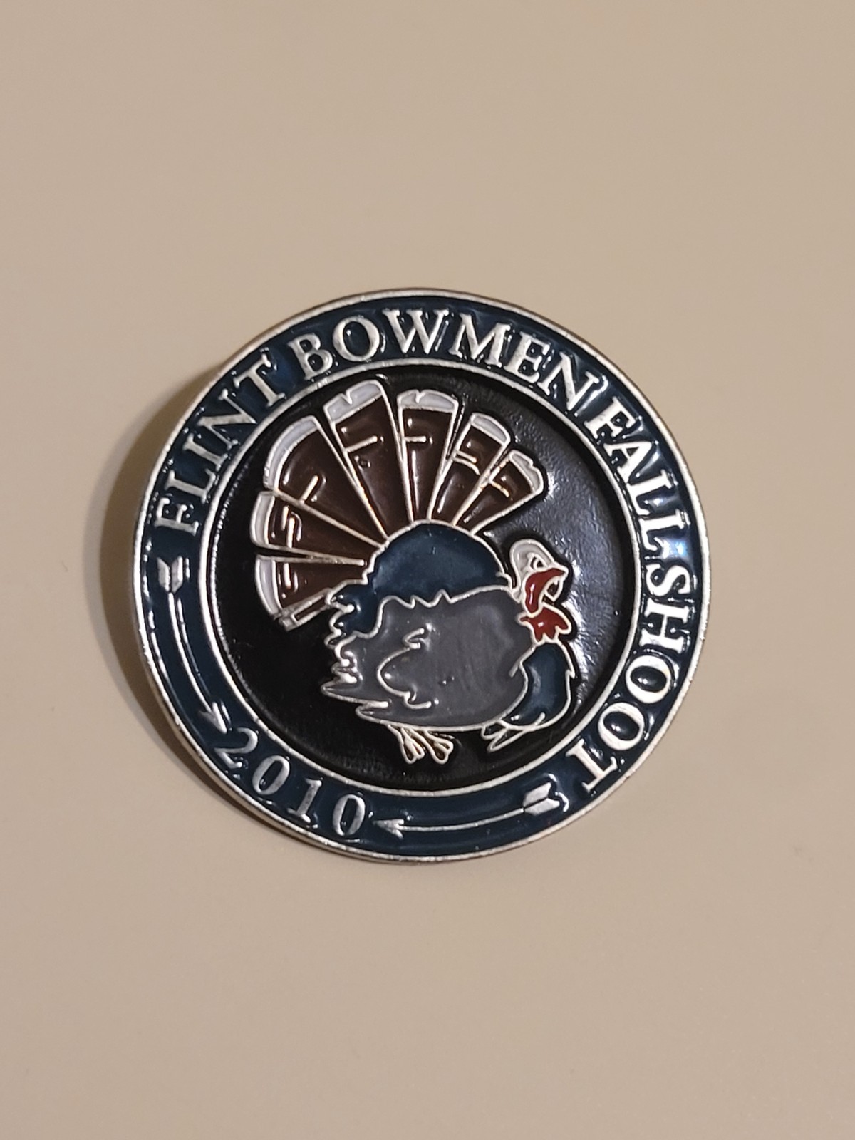 Silver-Lined Michigan Flint Bowmen Enamel Pins, 4cm × 4cm