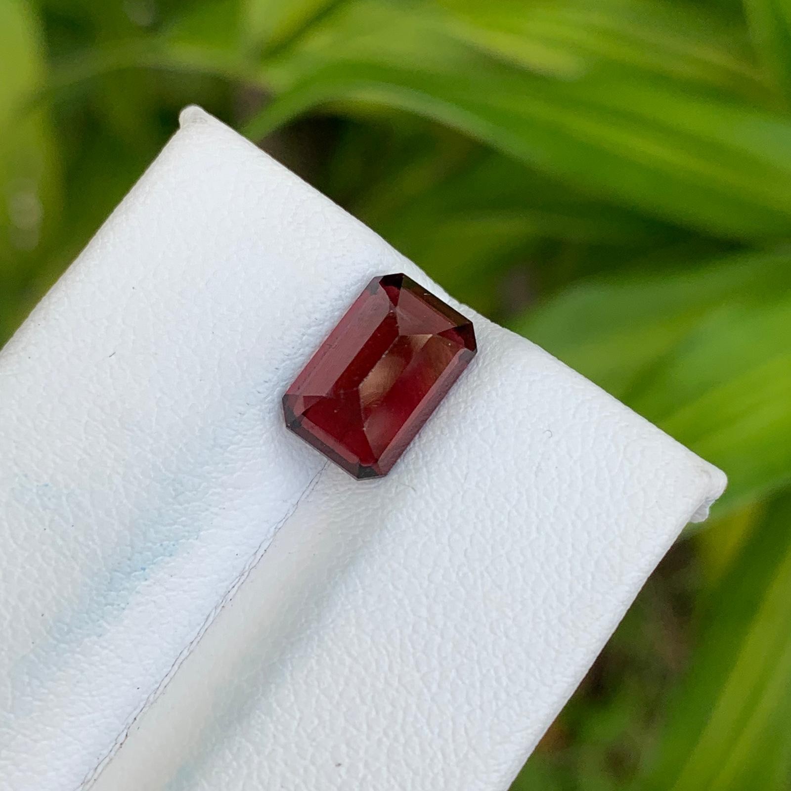 Natural Red Garnet 3.65 Cts Octagon Cut SI Clarity Loose Gemstone Tanzania