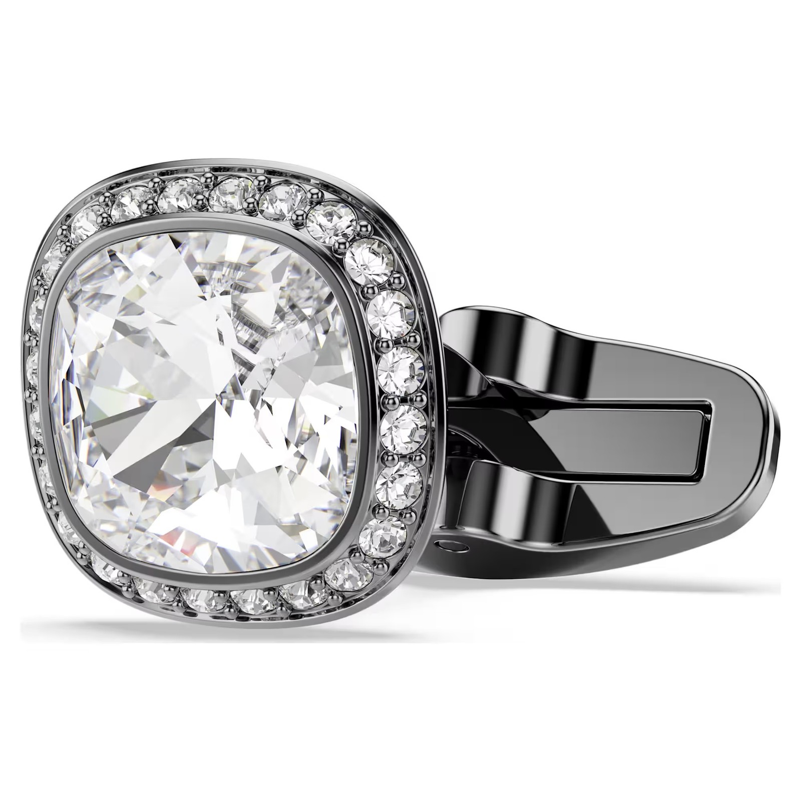Swarovski Una Angelic Cufflinks, Cushion Cut, White, Ruthenium Plated 5753937