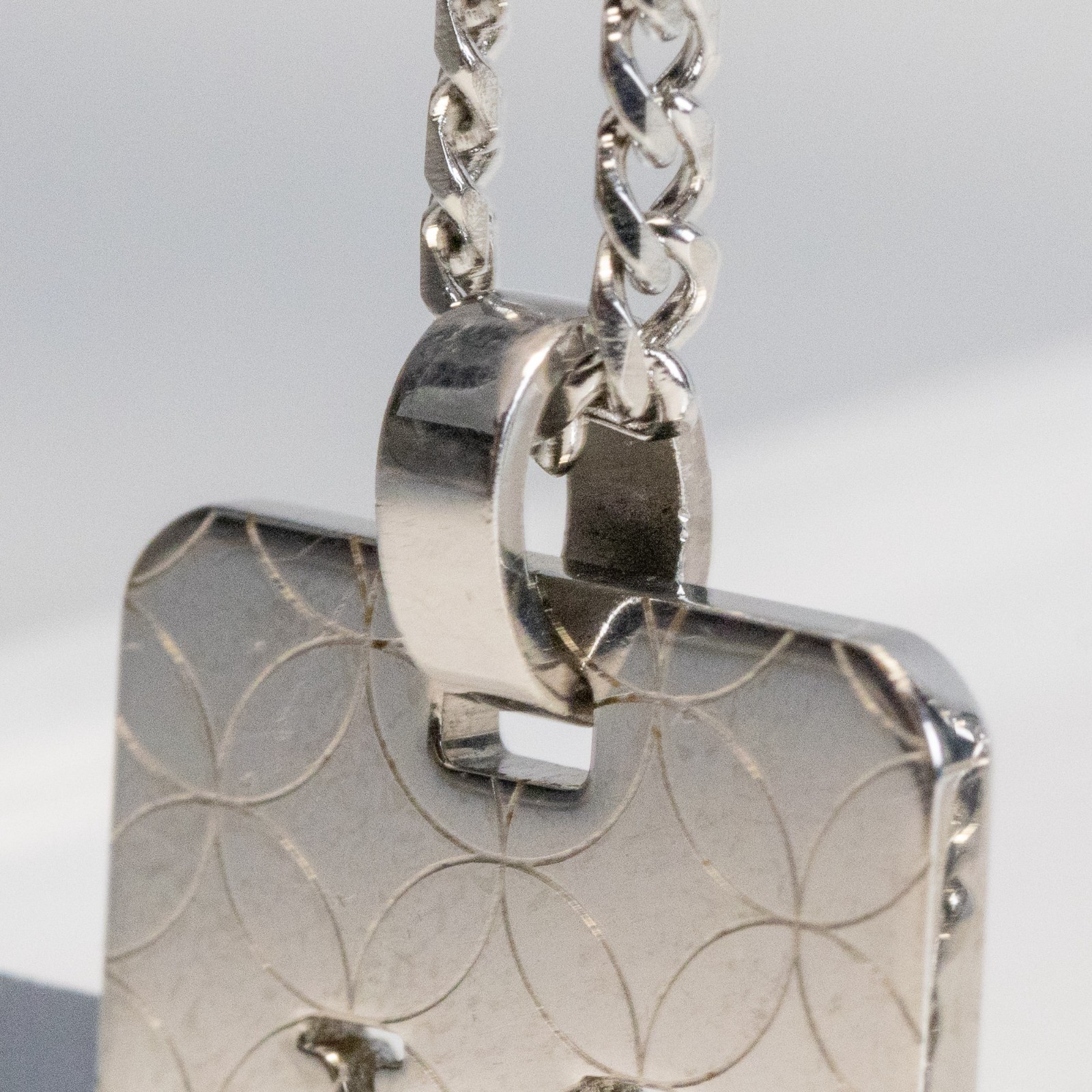 Louis Vuitton LV Champs Elysees PM M65452 Pendant Top Silver Plate Men Auth