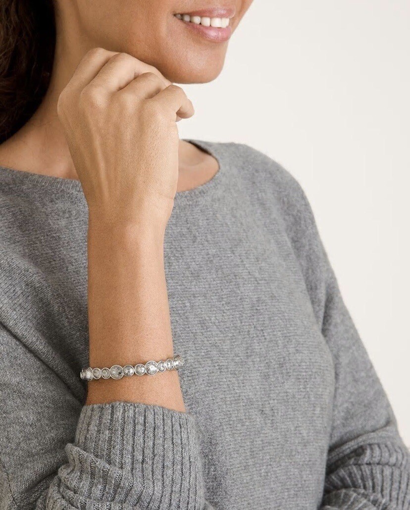 Chico’s Silver Pave Stretch Tennis Bracelet