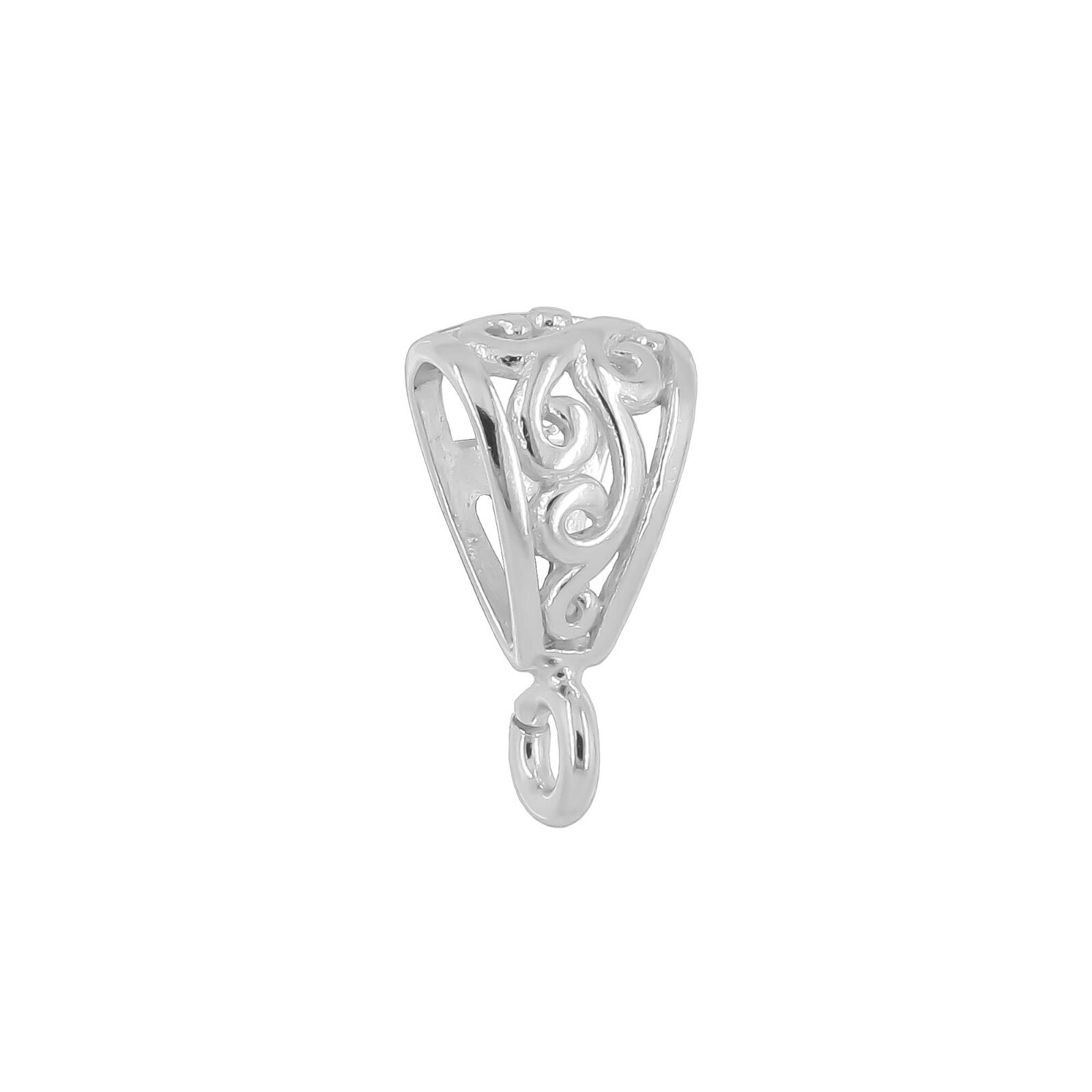 Sterling Silver Slider Pendant Clasp Bail Connector with Heavy Duty Loop #99138