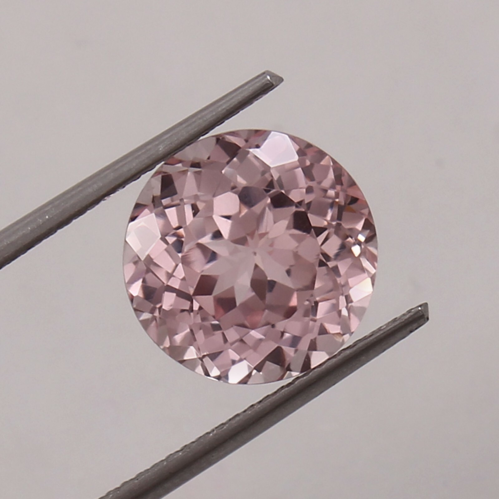 11×11 MM Natural Flawless Mozambique Pink Morganite Round Cut Loose Gemstone