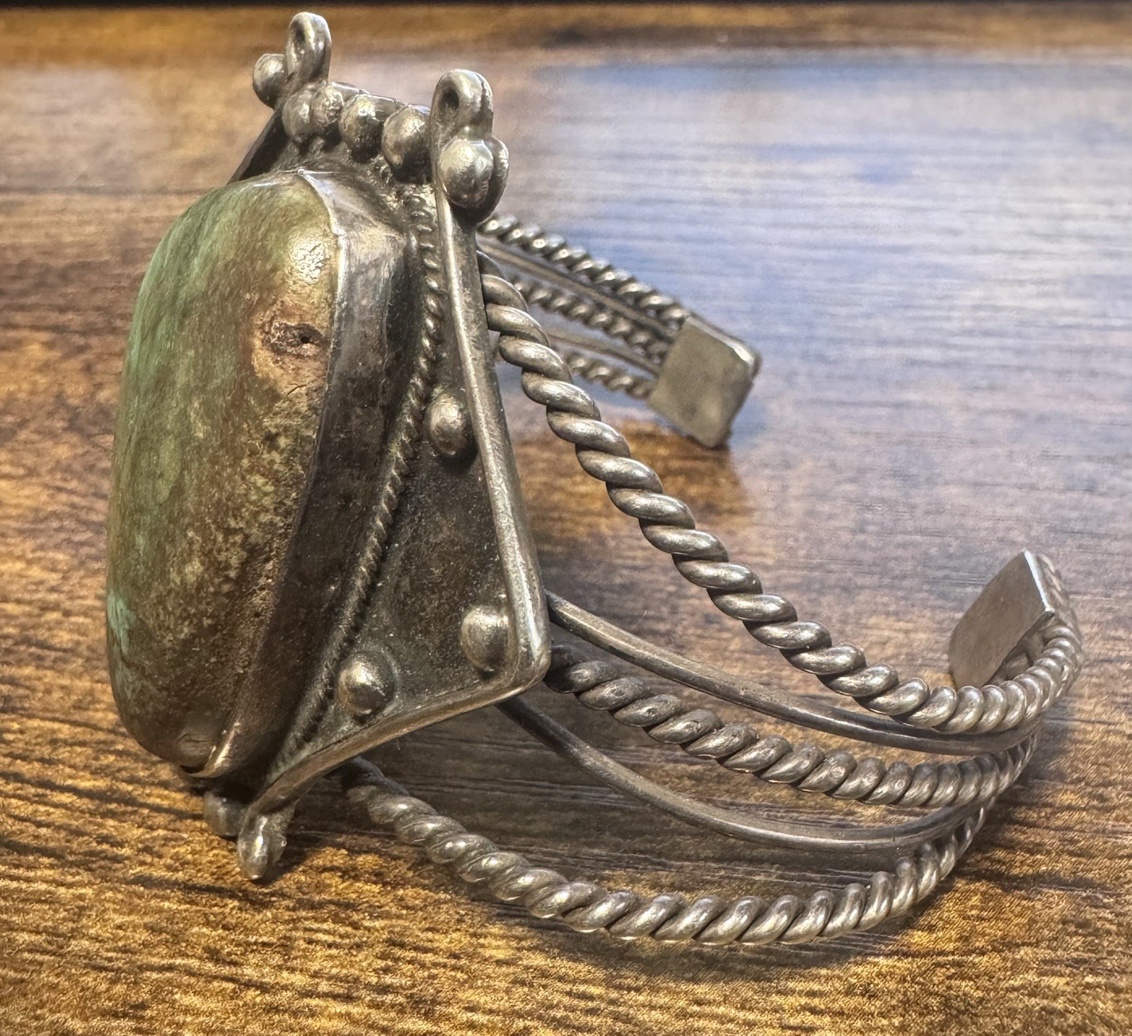 Vintage 1930-60s Southwestern Silver & Turquoise Cuff Bracelet – Fred Harvey Era