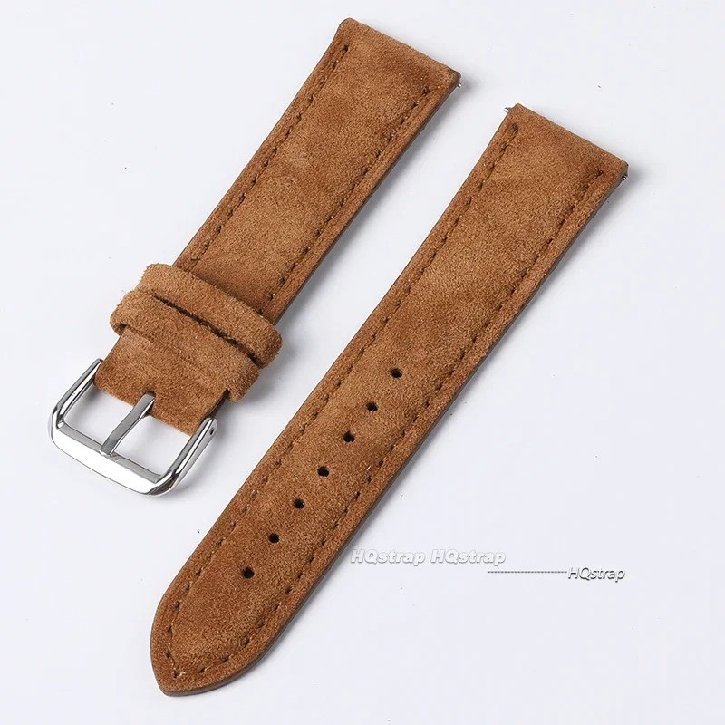 New Soft Suede Leather Watch Band Straps Stainless Steel Buckle 18/19/20/22/24mm