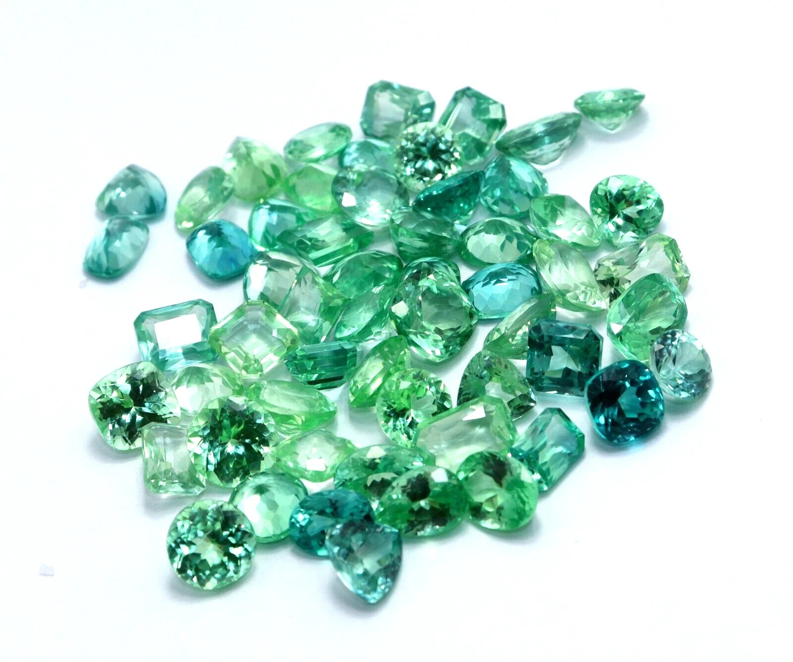 50 Ct Certified Natural Blue Green Parti Sapphire Mix Cut Loose Gemstone Lot