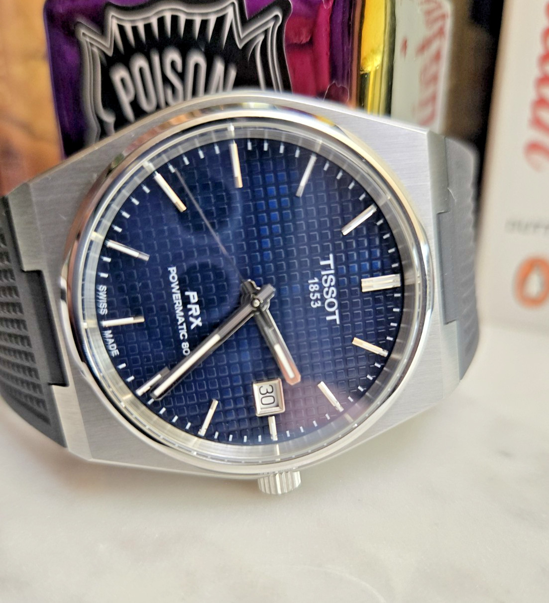 Tissot PRX Powermatic 80 Auto Blue Dial Steel Sapphire 100m Black Rubber