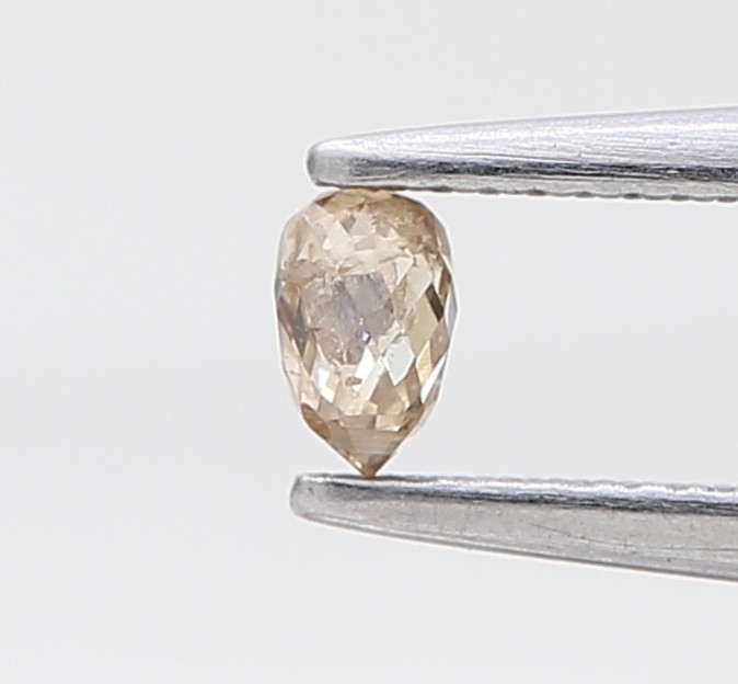 Champagne Color Briolette Bead Cut Natural Fancy Diamond Untreated 0.13ct 3.5mm